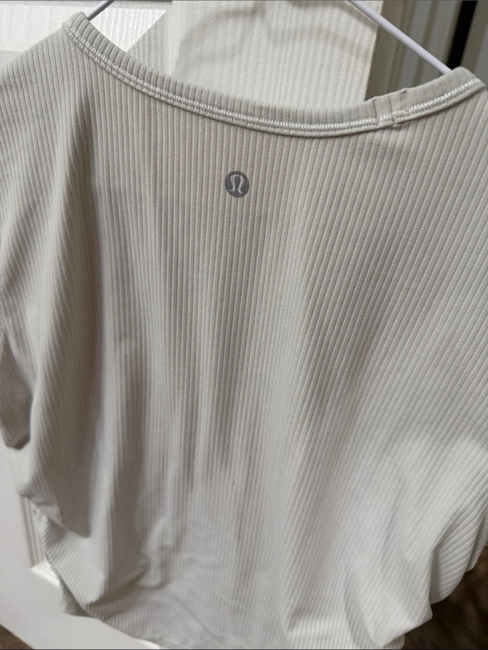 lululemon athletica Ribbed Short Sleeve Tee in Light Cream